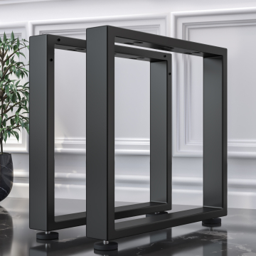 MORENA | Skid table | Black | Legs: 6x6cm | W68xH73cm