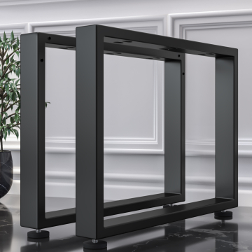 MORENA | Skid table | Black | Legs: 6x6cm | W88xH73cm
