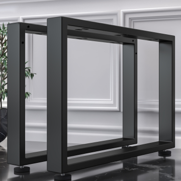 MORENA | Skid table | Black | Legs: 6x6cm | W98xH73cm