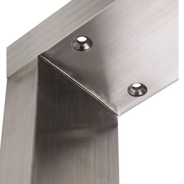 MORENA | Stół barowy na podstawie | Stal nierdzewna | Nogi: 6x6cm | S58xW105cm