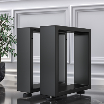 MORENA | Tabouret & Banc Patins | Noir | Pieds : 16x16cm | L40xH43cm