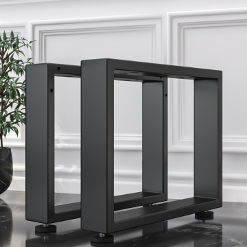 MORENA | Tabouret & Banc Patins | Noir | Pieds : 8x8cm | L40xH43cm