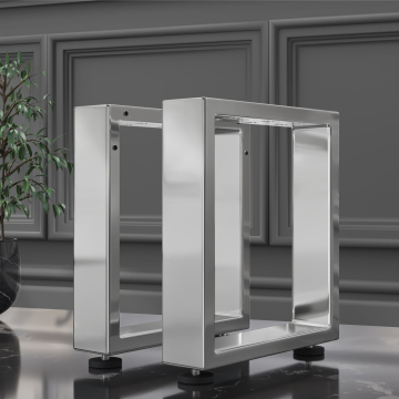 MORENA | U Shaped Bench Legs | Stainless steel | Feet: 6x6cm | W40xH43cm