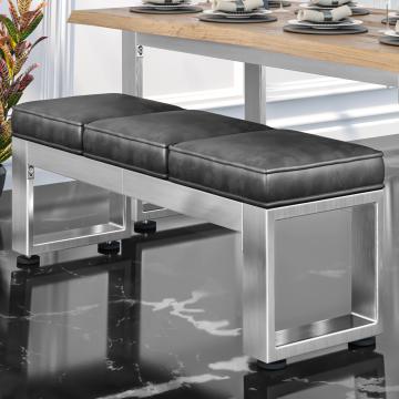 MORENA | Loungebank B:H 120 x 51cm | 8mm | RVS/ Antraciet
