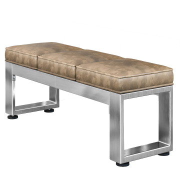 MORENA | Loungezitbank B:H 120 x 51cm | 8mm | RVS/Taupe