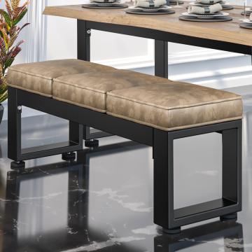 MORENA | Lounge bank B:H 120 x 51cm | 8mm | Zwart/ Taupe