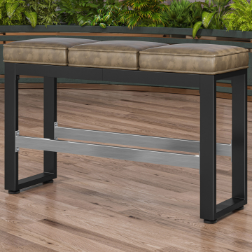 MORENA | Zitbank B:H 120 x 81cm | 8mm | Zwart/ Taupe
