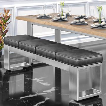 MORENA | Lounge Zitbank B:H 160 x 51cm | 12mm | RVS/ Antraciet