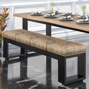 MORENA | Lounge Zitbank B:H 160 x 51cm | 12mm | Zwart/ Taupe