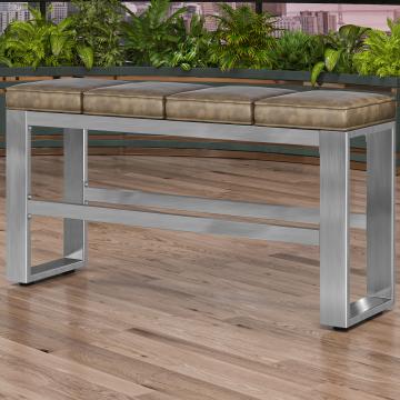 MORENA | Banken B:H 160 x 81cm | 12mm | RVS/ Taupe