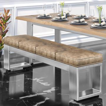 MORENA | Loungebank B:H 160 x 51cm | 12mm | RVS/ Taupe