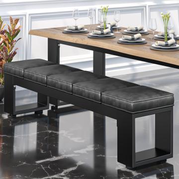 MORENA | Loungebank B:H 200 x 51cm | 16mm | Zwart/ Antraciet