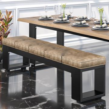 MORENA | Loungebank B:H 200 x 51cm | 16mm | Zwart/ Taupe