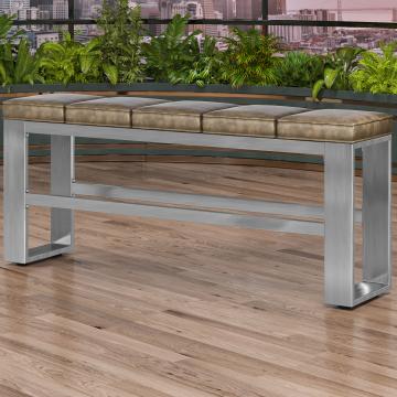 MORENA | Sitzbank B:H 200 x 81cm | 16mm | RVS/ Taupe