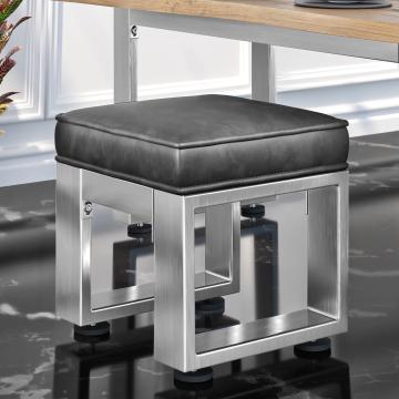 MORENA | Bistro Sitzhocker | B:H 40 x 51cm | Edelstahl/ Anthrazit