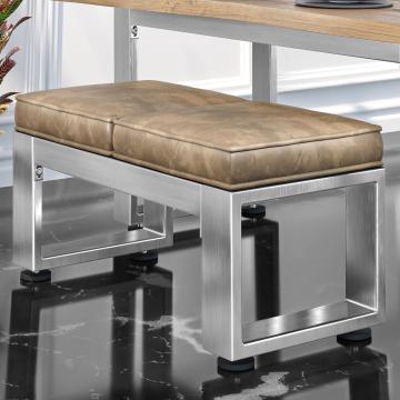 MORENA | Loungezitbank B:H 80 x 51cm | 8mm | RVS/Taupe