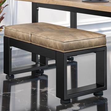 MORENA | Loungezitbank B:H 80 x 51cm | 8mm | Zwart/ Taupe
