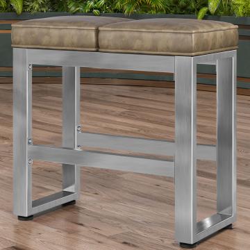 MORENA | Bank B:H 80 x 81cm | 8mm | RVS/Taupe