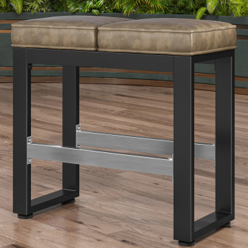 MORENA | Zitbank B:H 80 x 81cm | 8mm | Zwart/ Taupe