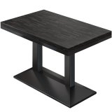 MPA | Bistro Massiv Table | Rectangulaire | 130 x 80 x 81 cm | Wenge Noir / Noir