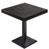 MPA | Bistro Solid Wood Table | Square | 60 x 60 x 81 cm | Wenge Black / Black