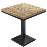MPA | Bistro Solid Wood Table | Square | 60 x 60 x 81 cm | Oak / Black