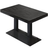 MPY | Table de bistrot massif | Rectangulaire | 120 x 70 x 81 cm | Wenge noir / noir