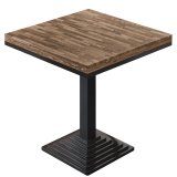 MPY | Bistro Massiv Tisch | Carré | 70 x 70 x 81 cm | Noyer / Noir