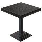 MPY | Bistro Massiv Tisch | Quadratisch | 70 x 70 x 81 cm | Wenge Schwarz / Schwarz