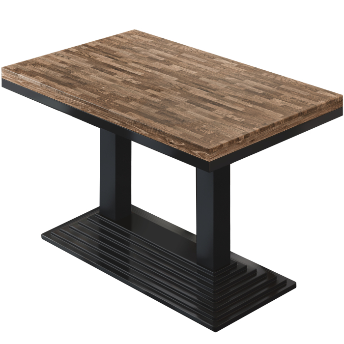 MPY | Bistro Massiv Tisch | Rettangolare | 120 x 70 x 81 cm | Noci / Nero