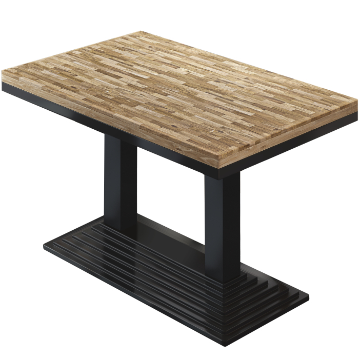 MPY | Bistro Massiv Tisch | Rettangolare | 120 x 70 x 81 cm | Rovere / Nero