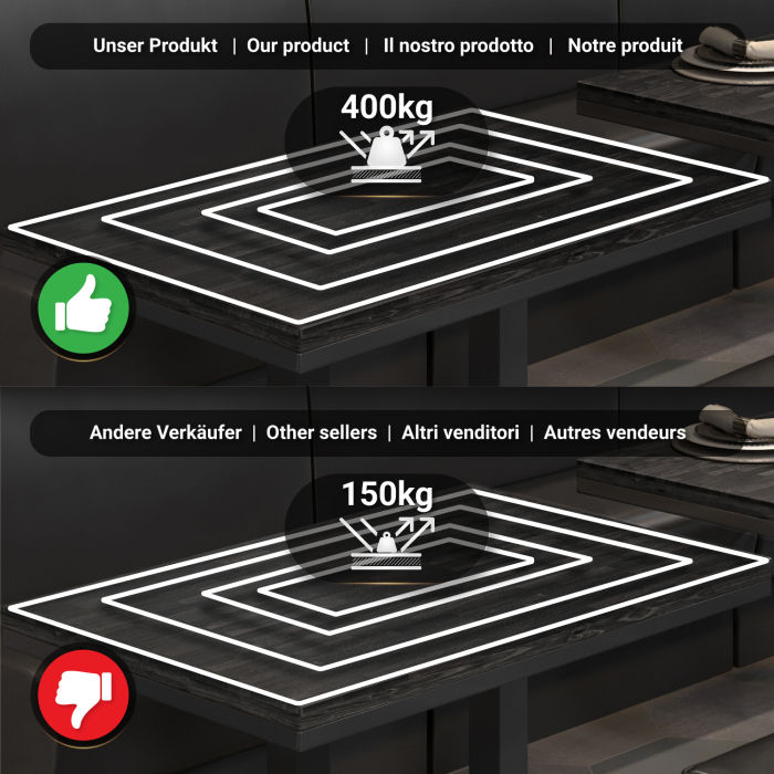 MPA | Bistro solid bord | Rektangulær | 120 x 70 x 81 cm | Wenge Svart / Svart MPA | Bistro solid bord | Rektangulær | 120 x 70 x 81 cm | Wenge Svart / Svart