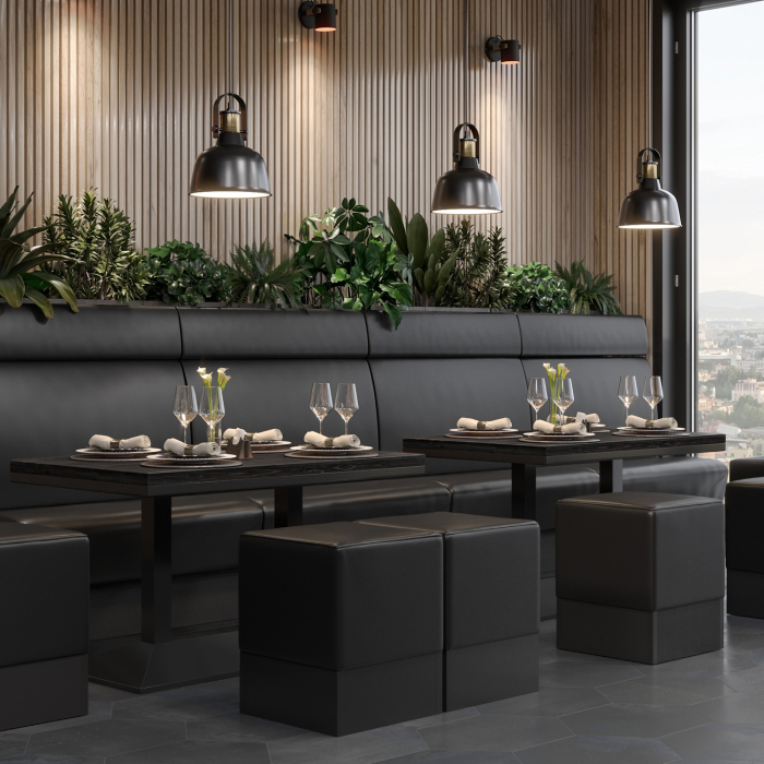 MPA | Bistro solid bord | Rektangulær | 120 x 70 x 81 cm | Wenge Svart / Svart MPA | Bistro solid bord | Rektangulær | 120 x 70 x 81 cm | Wenge Svart / Svart