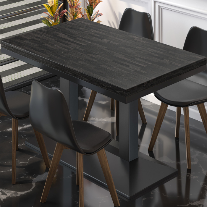 MPA | Bistro solid bord | Rektangulær | 120 x 70 x 81 cm | Wenge Svart / Svart MPA | Bistro solid bord | Rektangulær | 120 x 70 x 81 cm | Wenge Svart / Svart