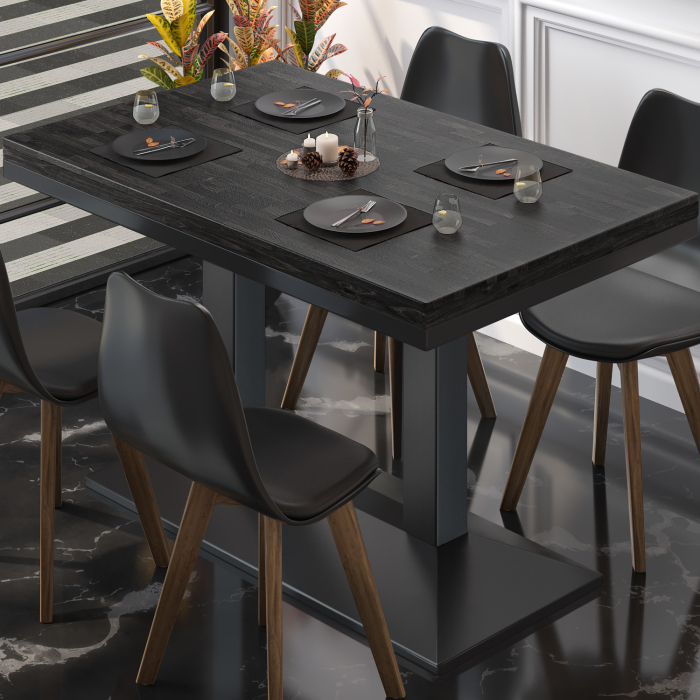 MPA | Bistro solid bord | Rektangulær | 120 x 70 x 81 cm | Wenge Svart / Svart MPA | Bistro solid bord | Rektangulær | 120 x 70 x 81 cm | Wenge Svart / Svart