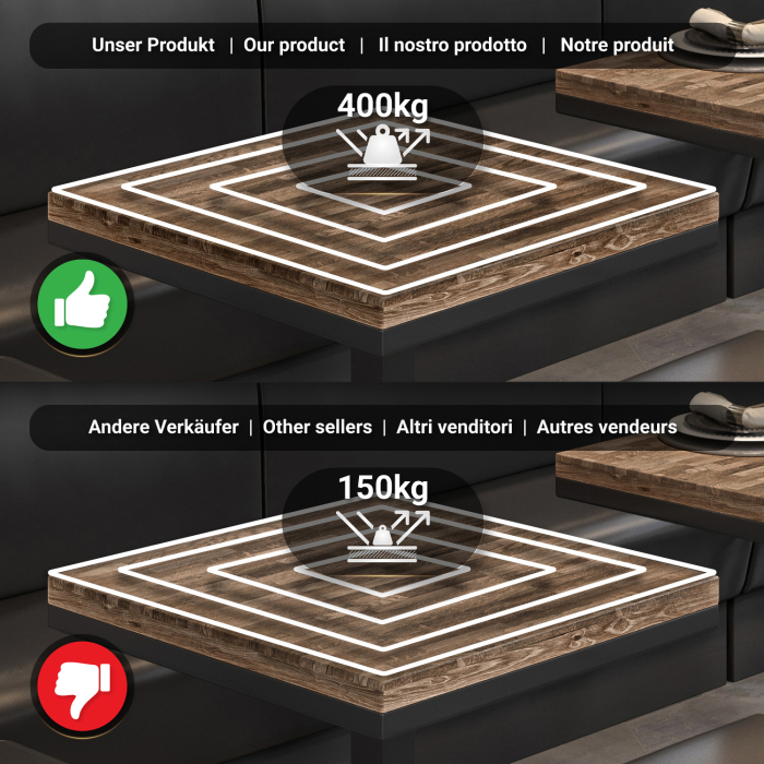 MPA | Bistro Solid Table | Square | 70 x 70 x 81 cm | Walnut / Black MPA | Bistro Solid Table | Square | 70 x 70 x 81 cm | Walnut / Black