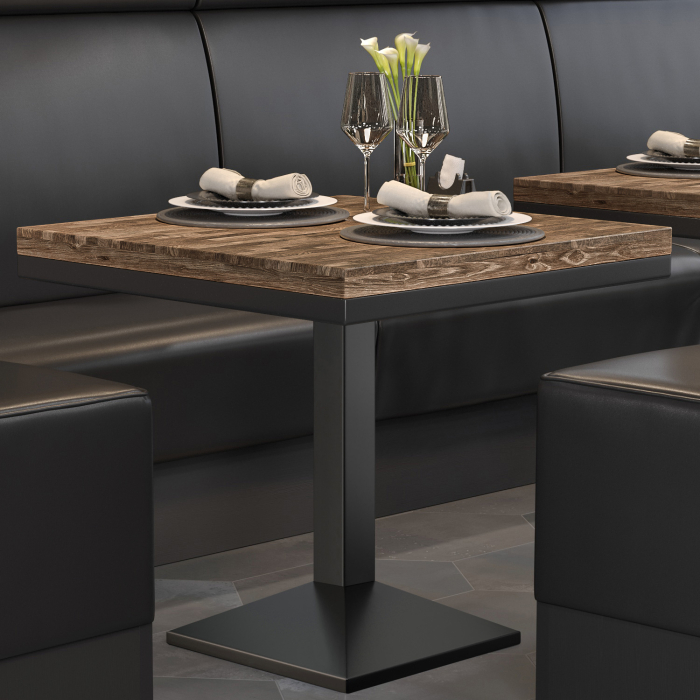 MPA | Bistro Solid Table | Square | 70 x 70 x 81 cm | Walnut / Black MPA | Bistro Solid Table | Square | 70 x 70 x 81 cm | Walnut / Black