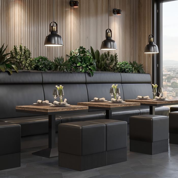 MPA | Bistro Solid Table | Square | 70 x 70 x 81 cm | Walnut / Black MPA | Bistro Solid Table | Square | 70 x 70 x 81 cm | Walnut / Black