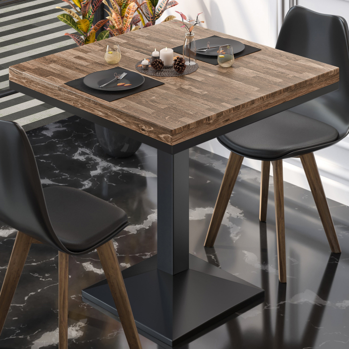 MPA | Bistro Solid Table | Square | 70 x 70 x 81 cm | Walnut / Black MPA | Bistro Solid Table | Square | 70 x 70 x 81 cm | Walnut / Black