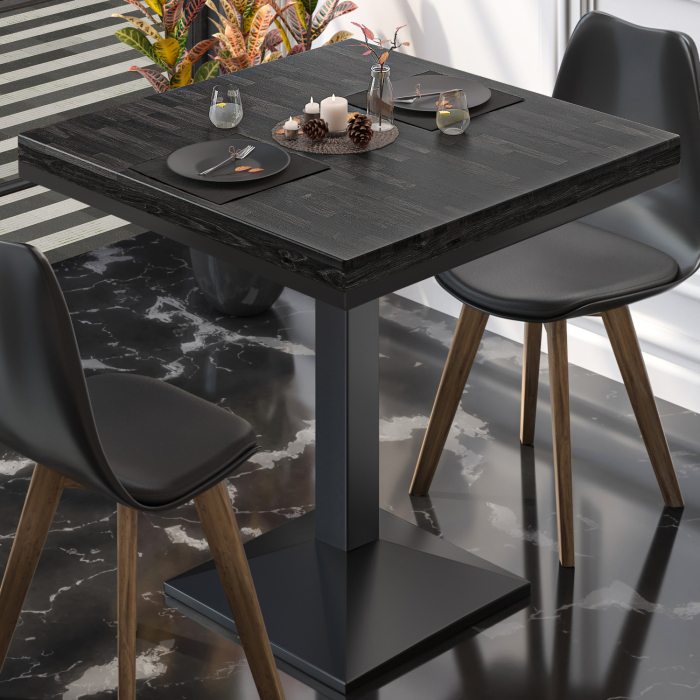 MPA | Bistro Solid Table | Square | 70 x 70 x 81 cm | Wenge Black / Black MPA | Bistro Solid Table | Square | 70 x 70 x 81 cm | Wenge Black / Black