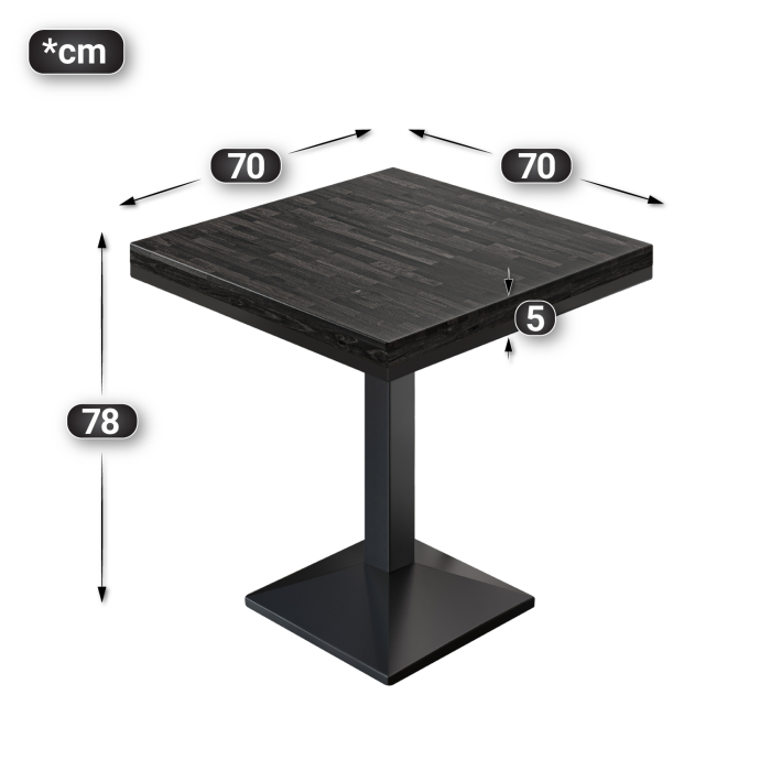 MPA | Bistro Solid Table | Square | 70 x 70 x 81 cm | Wenge Black / Black MPA | Bistro Solid Table | Square | 70 x 70 x 81 cm | Wenge Black / Black
