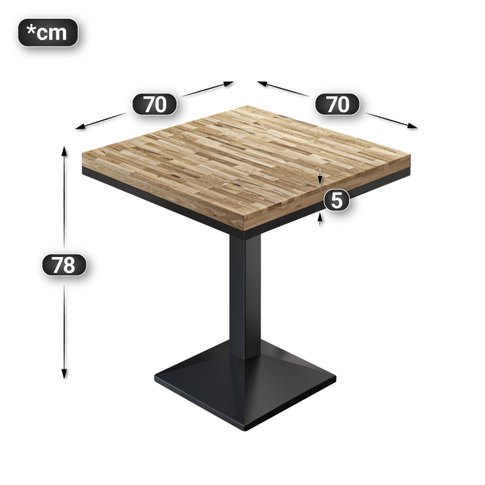 MPA | Bistro Solid Table | Square | 70 x 70 x 81 cm | Eg / Sort MPA | Bistro Solid Table | Square | 70 x 70 x 81 cm | Eg / Sort