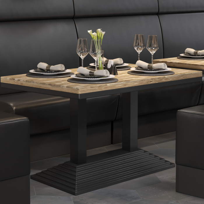 MPY | Bistro Massiv Bord | Rektangulär | 120 x 70 x 81 cm | Ek / Svart MPY | Bistro Massiv Bord | Rektangulär | 120 x 70 x 81 cm | Ek / Svart