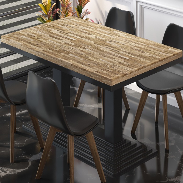 MPY | Bistro Massiv Bord | Rektangulär | 120 x 70 x 81 cm | Ek / Svart MPY | Bistro Massiv Bord | Rektangulär | 120 x 70 x 81 cm | Ek / Svart