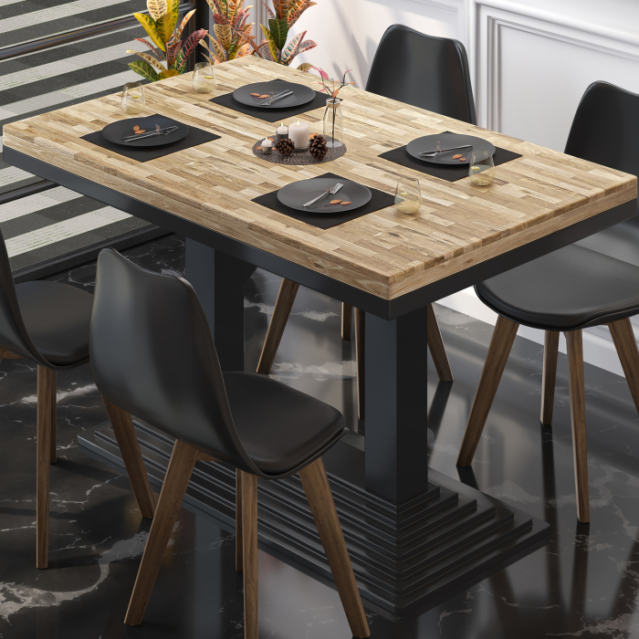MPY | Bistro Massiv Bord | Rektangulär | 120 x 70 x 81 cm | Ek / Svart MPY | Bistro Massiv Bord | Rektangulär | 120 x 70 x 81 cm | Ek / Svart