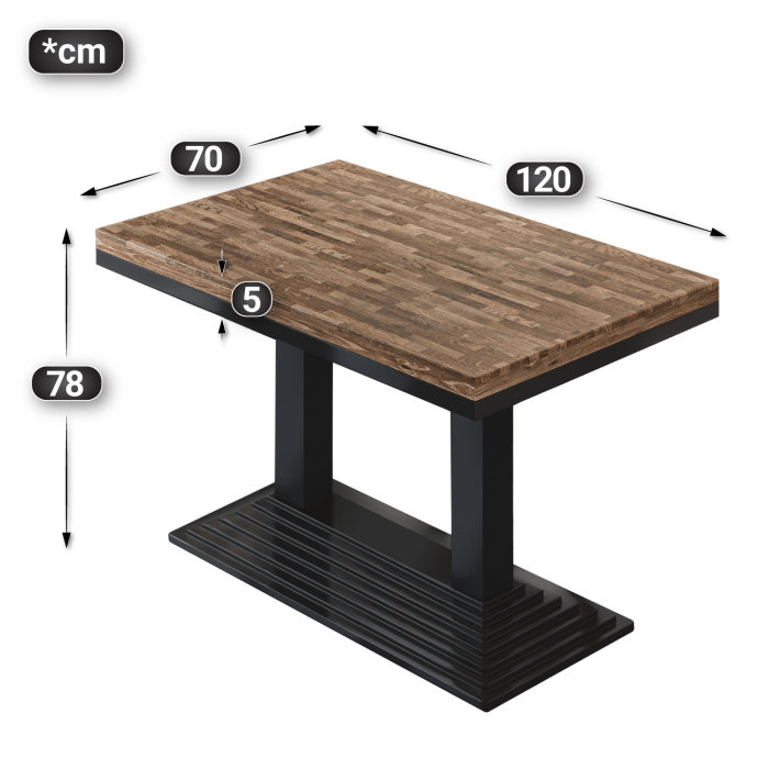 MPY | Bistro Massiv Bord | Rektangulärt | 120 x 70 x 81 cm | Valnöt / Svart MPY | Bistro Massiv Bord | Rektangulärt | 120 x 70 x 81 cm | Valnöt / Svart