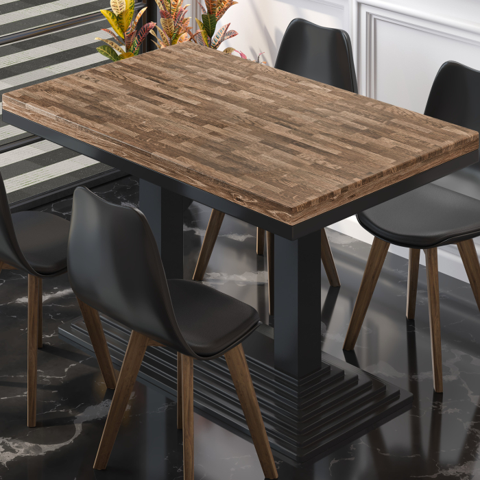 MPY | Bistro Massiv Bord | Rektangulärt | 120 x 70 x 81 cm | Valnöt / Svart MPY | Bistro Massiv Bord | Rektangulärt | 120 x 70 x 81 cm | Valnöt / Svart