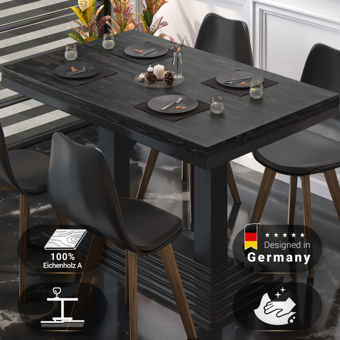MPY | Bistro Massiv Bord | Rektangulär | 120 x 70 x 81 cm | Wenge Svart / Svart MPY | Bistro Massiv Bord | Rektangulär | 120 x 70 x 81 cm | Wenge Svart / Svart