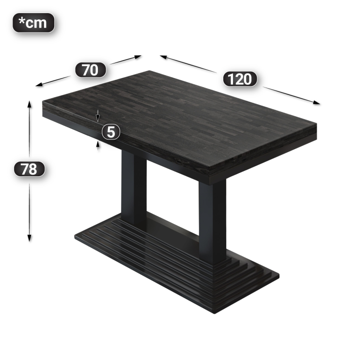 MPY | Bistro Massiv Bord | Rektangulär | 120 x 70 x 81 cm | Wenge Svart / Svart MPY | Bistro Massiv Bord | Rektangulär | 120 x 70 x 81 cm | Wenge Svart / Svart