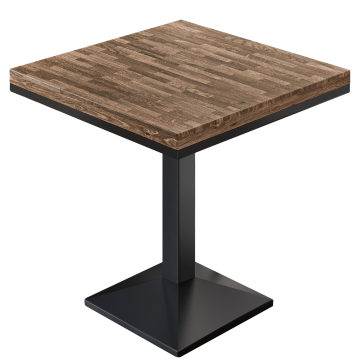 MPA | Bistro Massiv Tisch | Quadratisch | 60 x 60 x 81 cm | Walnuß / Schwarz